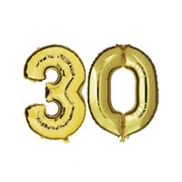 Gouden 30 jaar ballonnen feestversiering - thumbnail