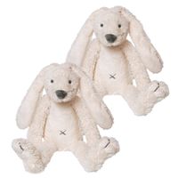 2x stuks happy Horse knuffel konijn Richie wit 28 cm - thumbnail