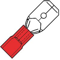 Kabelschoen rood vlaksteker geïsoleerd 2,8mm voor draad 0,5-1,5 mm2 100 stuks 100030 Klemko
