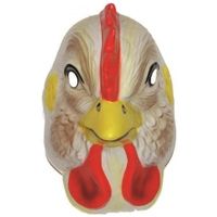 Plastic kippen verkleed masker voor volwassenen   -