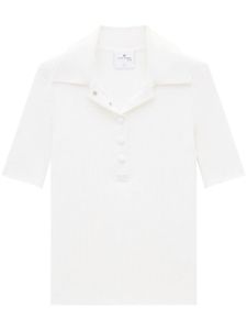 Courrèges polo en maille nervurée - Blanc