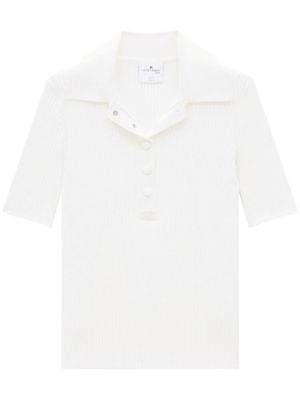 Courrèges polo en maille nervurée - Blanc