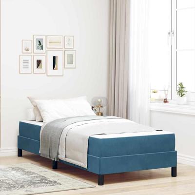 Boxspringbed met matras Donkerblauw 100 x 200 cm Fluweel