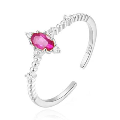 Stijlvolle Elenza Zilveren Ring met Paarse Kristal - Tijdloze Elegantie voor Dames