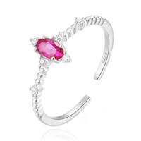 Stijlvolle Elenza Zilveren Ring met Paarse Kristal - Tijdloze Elegantie voor Dames