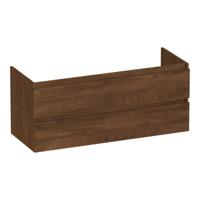 Brauer Joy Wavy - Onderkast - 120 cm - met 2 Softclose Lades Greeploos en 1 Sifon Uitsparing - Forest Cacao