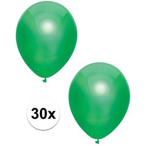 Feest ballonnen - metallic donkergroen - 30x stuks - 30 cm - verjaardag versiering