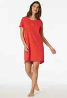 Dames Nachthemd korte mouw - Rood katoenen nachtjapon