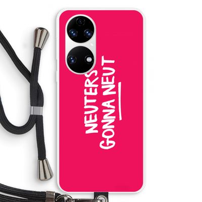 Neuters (roze): Huawei P50 Transparant Hoesje met koord