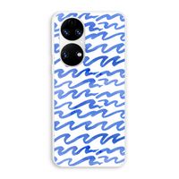 Blauwe golven: Huawei P50 Transparant Hoesje