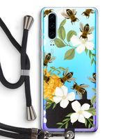 No flowers without bees: Huawei P30 Transparant Hoesje met koord