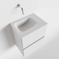 Toiletmeubel Mondiaz Ada | 40 cm | Meubelkleur Talc | Lex wastafel Talc Rechts | Zonder kraangat