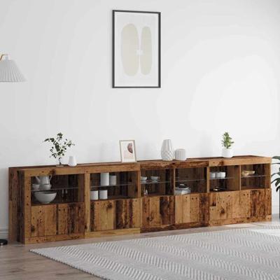 Dressoir Oud hout 283 x 37 x 67 cm Bewerkt hout