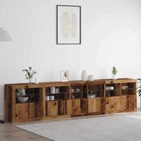 Dressoir Oud hout 283 x 37 x 67 cm Bewerkt hout Dressoir Oud hout 283 x 37 x 67 cm Bewerkt hout