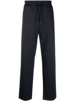 Emporio Armani pantalon de jogging à motif en jacquard - Bleu