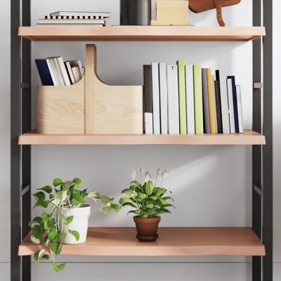 Wandschap 80x40x(2-4) cm behandeld massief eikenhout lichtbruin