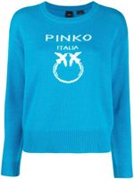 PINKO pull à logo intarsia - Bleu