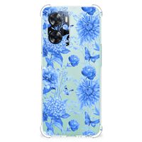 Case voor OPPO A57 | A57s | A77 4G Flowers Blue - thumbnail