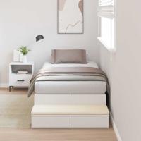 Opbergbedframe met lade Wit 236.5 x 90 x 31.5 cm Bewerkt hout