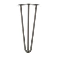 Raw steel massieve 3-punt hairpin tafelpoot 35 cm - thumbnail