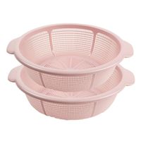 Forte Plastics set van 2x stuks kunststof keuken vergiet van 31 x 9.5 cm roze