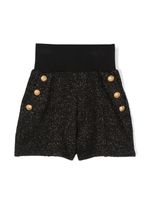 Balmain Kids short droit à taille élastiquée - Noir