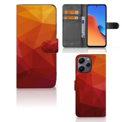 Book Case voor Xiaomi Redmi 12 Polygon Red Book Case voor Xiaomi Redmi 12 Polygon Red