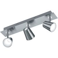 LED Plafondspot - Trion Narca - 18W - Warm Wit 3000K - 3-lichts - Rechthoek - Mat Nikkel - Aluminium