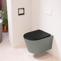Wandcloset Mondiaz Lavie | Zonder spoelrand | Incl.Toiletzitting-Urban | Keramiek | Smoke (grijs)