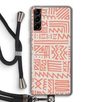 Marrakech Pink: Samsung Galaxy S21 Plus Transparant Hoesje met koord