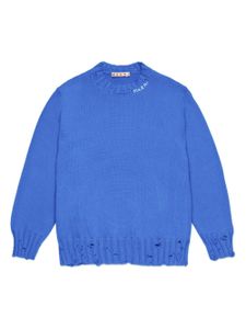 Marni Kids pull à logo brodé - Bleu