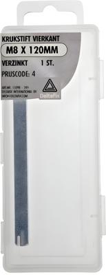 Krukstift vierk m8x120mm verz - Deltafix