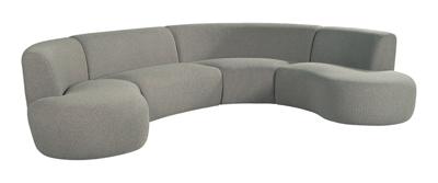 LABEL51 Organische U-Bank 'Florence' Bouclé, kleur Mushroom