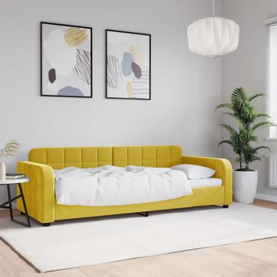 Slaapbank 80x200 cm fluweel geel
