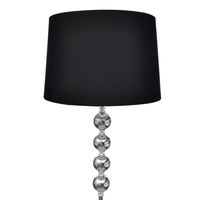 The Living Store Vloerlampen - Moderne zwarte lamp met chromen buis - 380 mm lampenkap - 235 mm basisplaat - 380 x 380 - thumbnail
