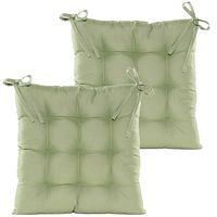 Stoelkussen gewatteerd - 2x - mint groen - 38 x 38 cm - binnen/buiten