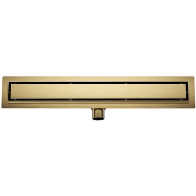 Wiesbaden Douchegoot met Tegelrooster en Flens - 90x7cm - Geborsteld Messing