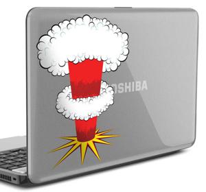 Sticker laptop nucleaire explosie