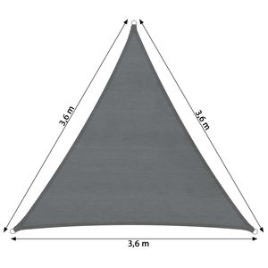 tectake - Driehoekig zonneluifel van polyethyleen, variant 2 360 x 360 x 360 cm SKU: 403885