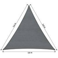 tectake - Driehoekig zonneluifel van polyethyleen, variant 2 360 x 360 x 360 cm SKU: 403885 - thumbnail
