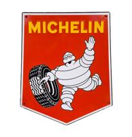 Michelin Rood Emaille Bord - 45 x 36cm