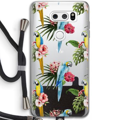Kleurrijke papegaaien: LG V30 Transparant Hoesje met koord