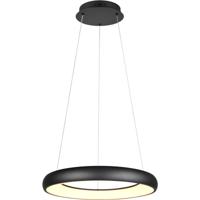 LED Hanglamp 38W Dimbaar - Aanpasbare Kleur - Rond Mat Zwart Metaal