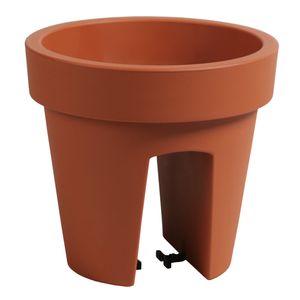 Balkon plantenpot/bloempot terra cotta 5 liter kunststof D25 x H22.5 cm