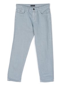 Emporio Armani Kids jean à logo en relief - Bleu