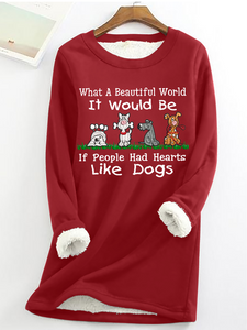 Women's Love Dogs Fleece Casual Sweatshirt