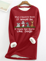 Women's Love Dogs Fleece Casual Sweatshirt - thumbnail