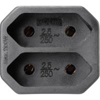 Basetech 1595909 1 stuks Stopcontactsplitter Zwart