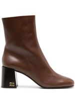 Miu Miu bottines en cuir 65 mm - Marron - thumbnail