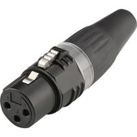 Hicon HI-X3CF-BLK XLR-connector Stekker, recht Aantal polen: 3 Zwart 1 stuk(s)